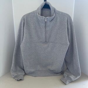 Brandy Melville Gray Sweatshirt One Size Quarter zip
